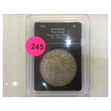 1921 -D MORGAN SILVER DOLLAR, CASED