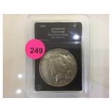 1934 -D  SILVER PEACE DOLLAR, CASED