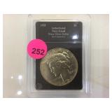 1935-S  SILVER PEACE DOLLAR, CASED