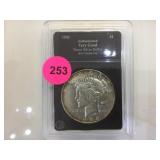 1926-S SILVER PEACE DOLLAR, CASED