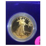 1986 $50  (1 OZ)  GOLD COIN, CASED