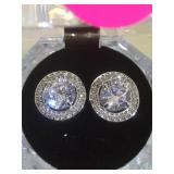 STERLING EARRINGS W/WHITE SAPPHIRES