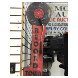 RECORD TOWN LIGHT UP METAL MARQUIS SIGN