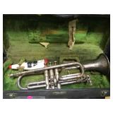WURLITZER AMERICAN PLATED TRUMPET WITH CASE