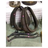 4 PIECE LOT INCLUDING 2 HORSE COLLARS AND MORE