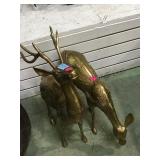 2 PIECE BRASS STATUES STAG AND DEER 22' TALL