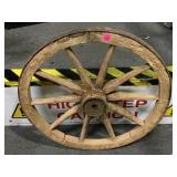 ANTIQUE WOOD AND METAL WAGON WHEEL 20' DIAMETER