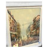 ROGERS OIL ON CANVAS PARIS STREET SCENE  27x32