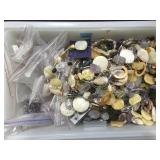 TUB OF STONE & GLASS BEADS FOR JEWELRY MAKING,