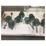 HEMINGRAY & WHITALL GREEN INSULATORS W/POSTS