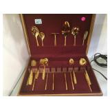 AMERICAN GOLDEN HEROTAGE FLATWARE WITH CHEST