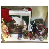 SHELF LOT OF CHRISTMAS DECOR