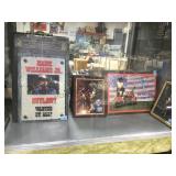 SHELF LOT, FRAMED HANK WILLIAMS JR. METAL SIGN,