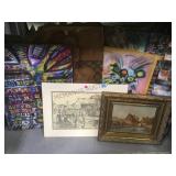 SHELF LOT OF WALL DECOR