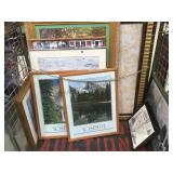 CART LOT OF FRAMED WALL ART