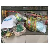 SHELF LOT OF EASTER BASKETS & MORE