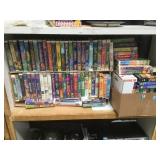 SHELF LOT OF DISNEY VHS TAPES