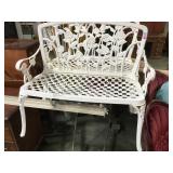 WHITE  WROUGHT IRON BENCHES