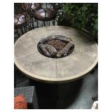 RATTAN BASED STONE TOP FIRE-PIT