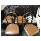 5 BENTWOOD UPHOLSTERED CHAIRS
