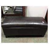 LEATHER OTTOMAN WITH STORAGE
