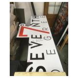 7'TH DEGREE LIGHT UP METAL SIGN , APPROX 7' LONG