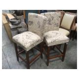 PAIR OF PADDED BAR STOOLS