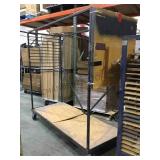 ROLLING STEEL & WOOD RACK/CART