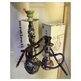 A PAIR OF HOOKAHS, (MEDICALI), W/BOXES