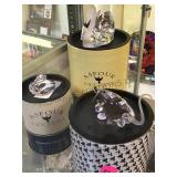 3 PIECES OF CRYSTAL ASFOUR, 2 SWANS & A MOUSE