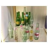 COLLECTION OF VINTAGE OLD LOGO  SODA BOTTLES