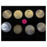 1976 $5 SILVER OLYMPIADE COINS, 8XMONEY