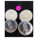 1974,75,76 SILVER $10 OLYMPIADE COINS, 4XMONEY
