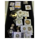 TRAY LOT OF COINAGE, SILVER QUARTERS, BUFFALO