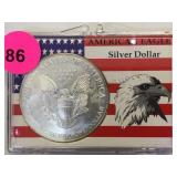 1996 AMERICAN EAGLE SILVER DOLLAR, CASED