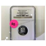 2008-S SILVER 25C NGC PF69 ULTRA CAMEO ,NEW MEXICO