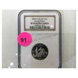 2005-S SILVER 25C NGC PF69 ULTRA CAMEO, CALIFORNIA