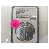 2016 W NGC MS69, BURNISHED SILVER EAGLE