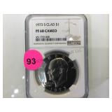 1973 S NGC PF68 CAMEO EISENHOWER DOLLAR