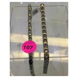 A PAIR OF STAINLESS STEEL KALIFANO BRACELETS