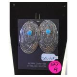 STERLING/TURQUOISE  NATIVE AMERICAN EARRINGS