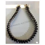 VINTAGE STERLING BRACELET W/MULTI CAROT BLUE STONE