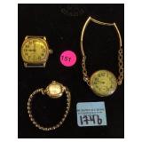 TRAY OF VINTAGE WATCHES, ELGIN ,BULOVA & MORE