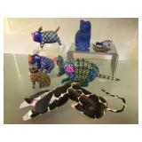 HANDCARVED,HANDPAINTED COTTONWOOD ANIMALS