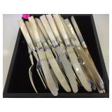 SET OF STERLING FLATWARE W/ MOTHER OF PEARL HANDLE