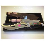2-BRASS & BONE HANDLED DAGGERS & FANTASY DAGGER