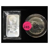 1 OZ .999 SILVER BAR/ROUND, 2XMONEY