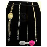 4 STERLING BRACELETS