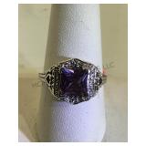 STERLING RING W/1.5 CT ALEXANDRITE, SIE 9