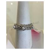 STERLING RNG W/VINTAGE THAI PEARL , SIZE 8